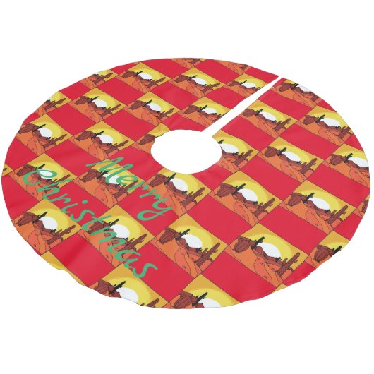 Desert Cactus Sunset Thunder_Cove Kerstboom Rok (Gekanteld)