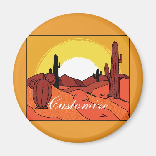Desert Cactus Sunset Thunder_Cove Magneet (Voorkant)