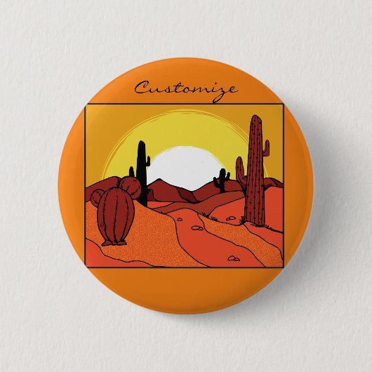 Desert Cactus Sunset Thunder_Cove Ronde Button 5,7 Cm (Voorkant)