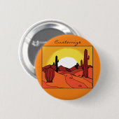 Desert Cactus Sunset Thunder_Cove Ronde Button 5,7 Cm (Voorkant /achterkant)