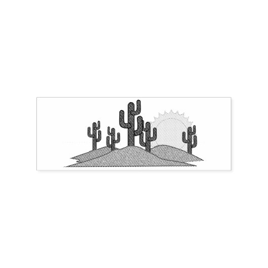 Desert Cactus Sunset Thunder_Cove Rubberstempel (Gestempeld)