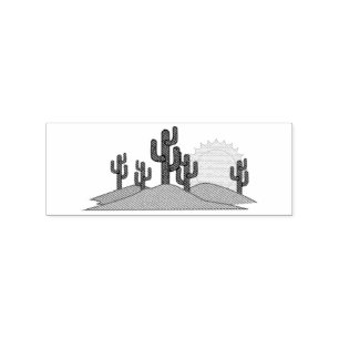 Desert Cactus Sunset Thunder_Cove Rubberstempel