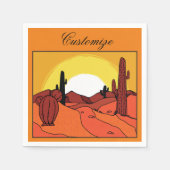 Desert Cactus Sunset Thunder_Cove Servet (Voorkant)