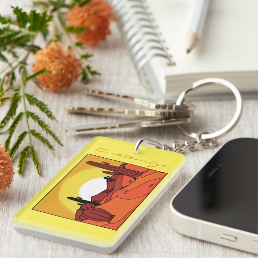 Desert Cactus Sunset Thunder_Cove Sleutelhanger (Voorkant Rechts)