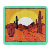 Desert Cactus Sunset Thunder_Cove Snijplank (Voorkant)