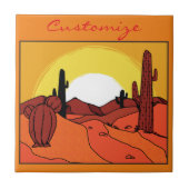 Desert Cactus Sunset Thunder_Cove Tegeltje (Voorkant)