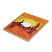 Desert Cactus Sunset Thunder_Cove Tegeltje (Zijkant)