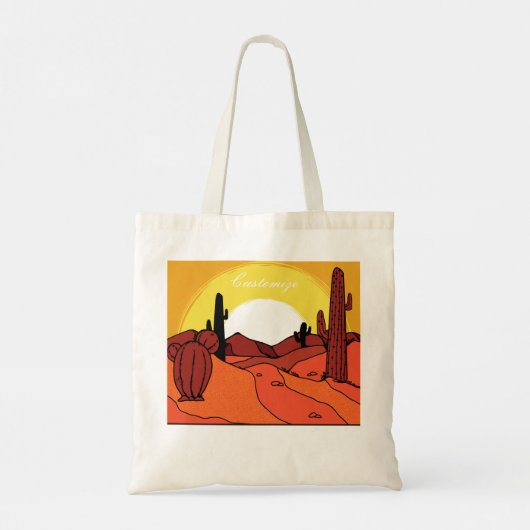 Desert Cactus Sunset Thunder_Cove Tote Bag (Achterkant)