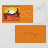 Desert Cactus Sunset Thunder_Cove Visitekaartje (Voorkant / Achterkant)