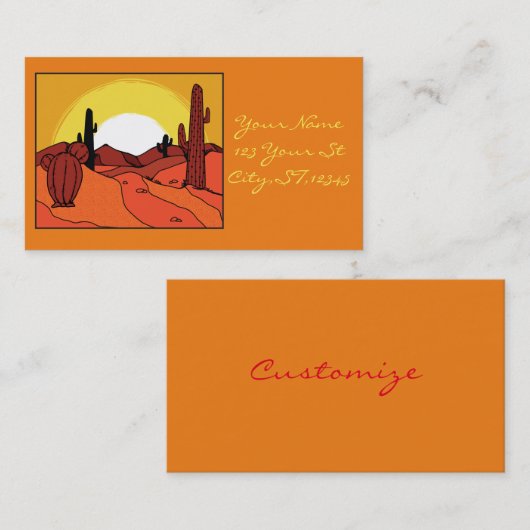 Desert Cactus Sunset Thunder_Cove Visitekaartje (Voorkant / Achterkant)