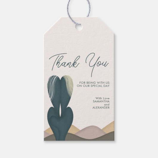 Desert Cactus Theme Weddenschap Hartelijk dank Cadeaulabel (Voorkant)