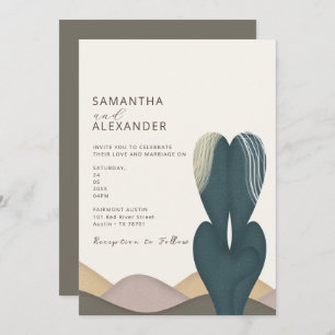 Desert Cactus Theme Wedding Kaart