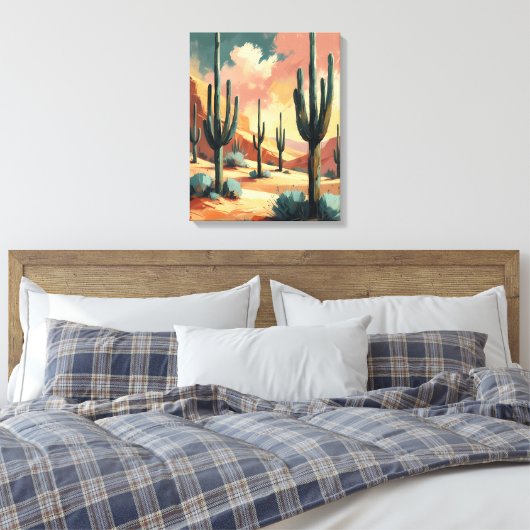 Desert Cactus Under Sunlight – Abstract Canvas Art (Insitu (Slaapkamer))