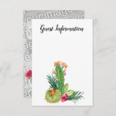 Desert Cactus, voeg uw eigen foto toe, gastgegeven Informatiekaartje (Voorkant / Achterkant)