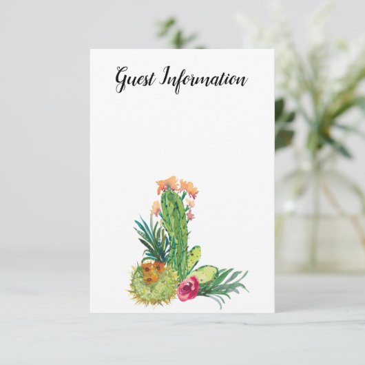 Desert Cactus, voeg uw eigen foto toe, gastgegeven Informatiekaartje (Staand voorkant)