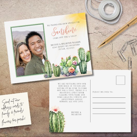 Desert Cactus We hebben sneeuw verplaatst naar zon Briefkaart