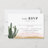 Desert Cactus Wedding RSVP Kaart (Voorkant)