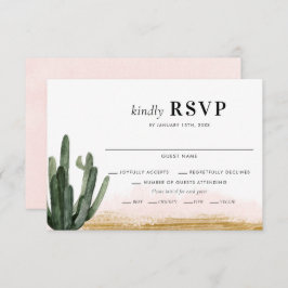 Desert Cactus Wedding RSVP Kaart