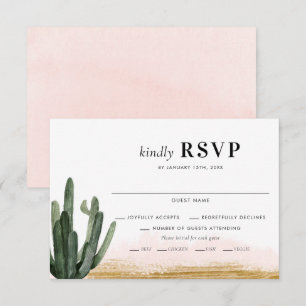 Desert Cactus Wedding RSVP Kaart
