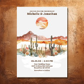 Desert Cactus Western Boho Alles in een bruiloft Kaart
