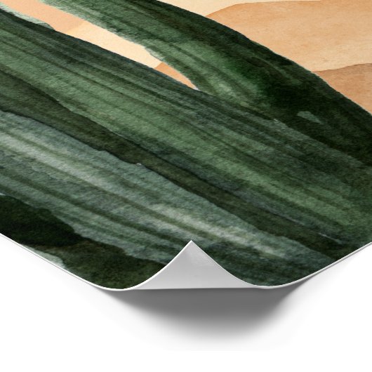 Desert Cactus Zuidwest Baby shower Welkom Poster (Hoek)