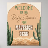 Desert Cactus Zuidwest Baby shower Welkomstbord Poster (Voorkant)