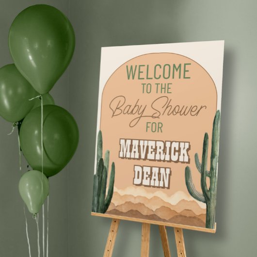 Desert Cactus Zuidwest Baby shower Welkomstbord Poster