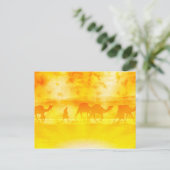 Desert Camel Caravan Sunburst Briefkaart (Staand voorkant)