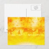 Desert Camel Caravan Sunburst Briefkaart (Voorkant / Achterkant)