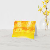 Desert Camel Caravan Sunburst Note Card Kaart (Gele Bloem)