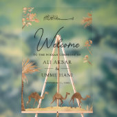 Desert Camel Muslim Wedding Welcome Acryl Bord (Neutraal)