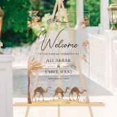 Desert Camel Muslim Wedding Welcome Acryl Bord