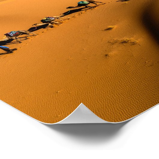 DESERT CAMEL TRAIN - Sand Dunes in Tamnougalt Poster (Hoek)