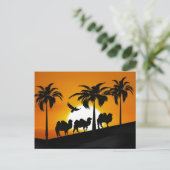 Desert Camels in zonsondergang Briefkaart (Staand voorkant)