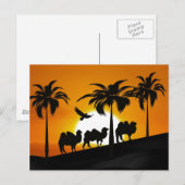 Desert Camels in zonsondergang Briefkaart (Voorkant / Achterkant)