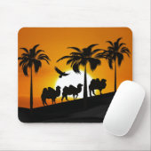 Desert Camels in zonsondergang Muismat (Met muis)