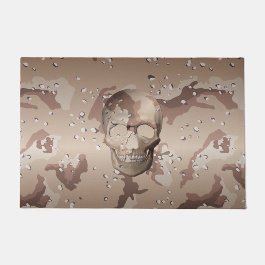Desert Camo 3D Skull Camouflage Patroon Deurmat (Voorkant)