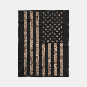 Desert Camo Amerikaanse Vlag Militaire 4th of July Fleece Deken
