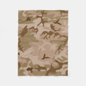 Desert Camo - Bruin Camouflage Fleece Deken (Voorkant)