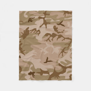 Desert Camo - Bruin Camouflage Fleece Deken