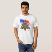 Desert Camo Kerstboom met Amerikaanse vlag T-shirt (Voorkant volledig)