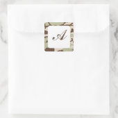 Desert Camo Monogram Vierkante Sticker (Tas)