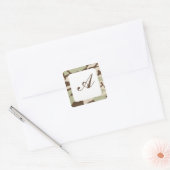 Desert Camo Monogram Vierkante Sticker (Envelop)