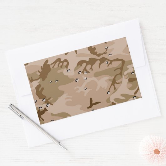 Desert Camo Rechthoekige Sticker (Envelop)