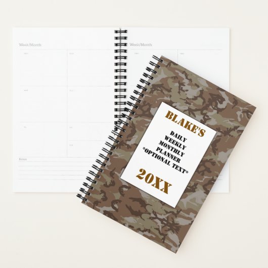 Desert Camouflage Dagelijkse Foto Planner (Display)