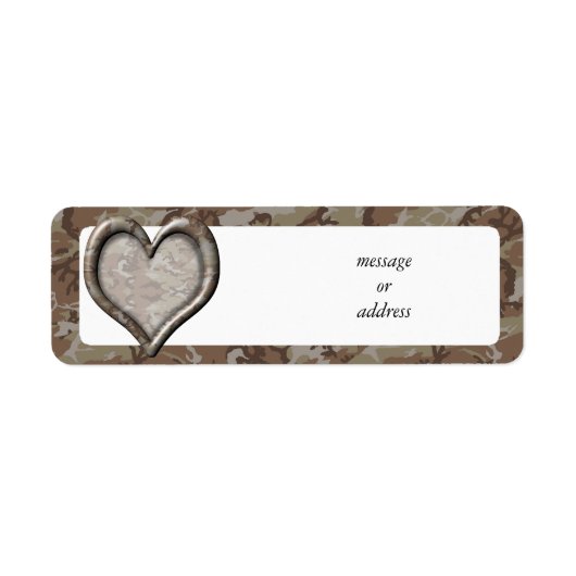 Desert Camouflage Heart Etiket (Voorkant)
