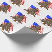 Desert Camouflage Kerstboom met Amerikaanse vlag Cadeaupapier (Hoek)
