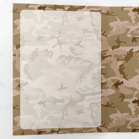 Desert Camouflage, leger, leger Drieluik Kaart (Binnenzijde eerst)