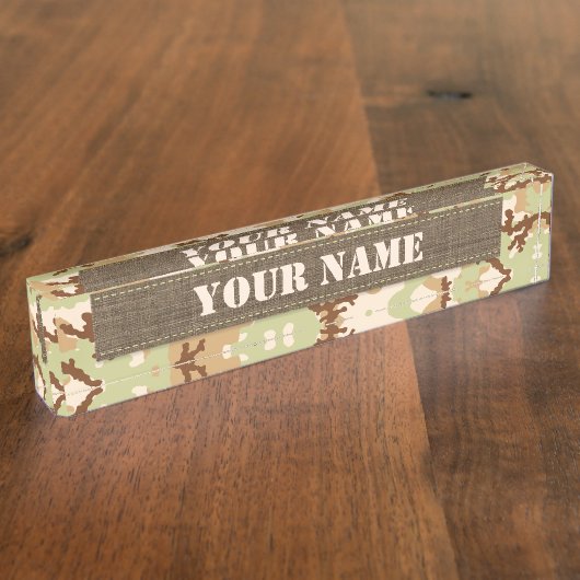 Desert camouflage naambordje (Zijkant)