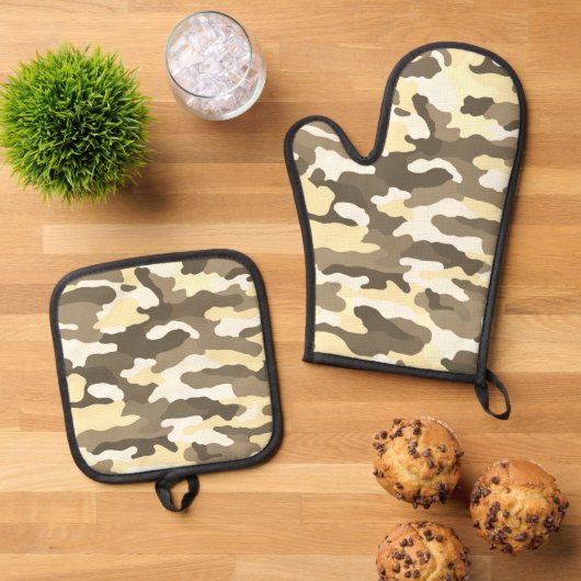 Desert Camouflage Ovenwant & Pannenlap Set (Top down)